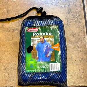 Coleman | Blue Poncho Adult | Lightweight Durable PVC Material | Attached Hood